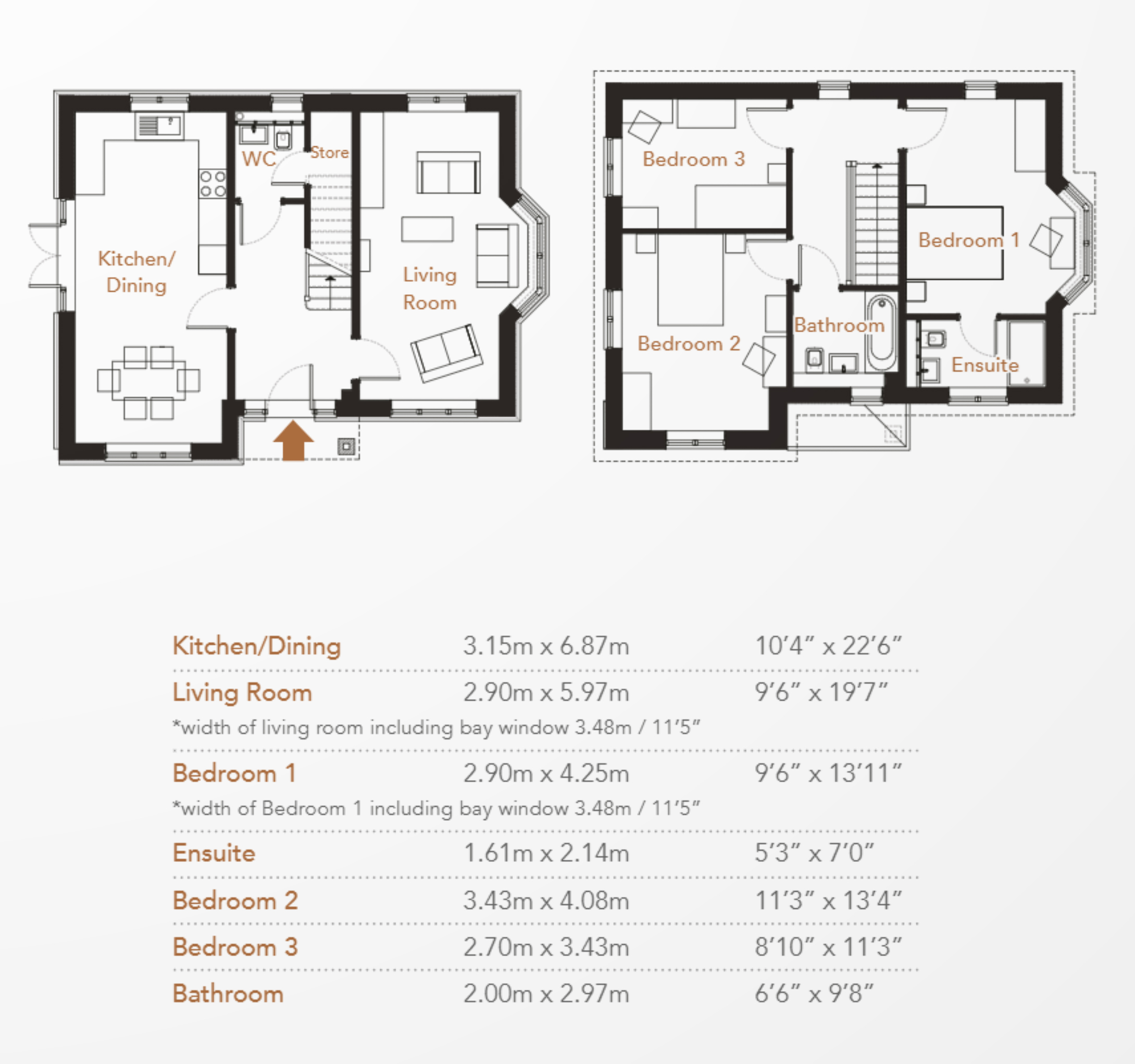 Floorplans For Andrews Lane, Goffs Oak, Hertfordshire