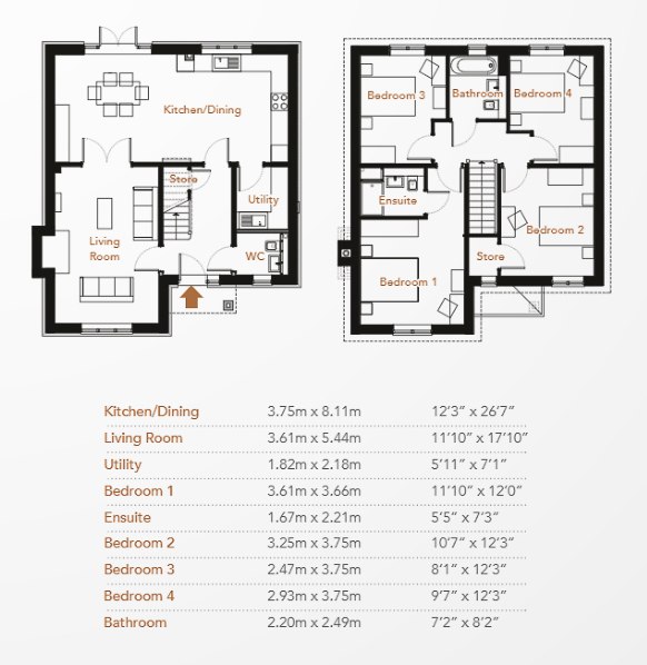 Floorplans For Andrews Lane, Goffs Oak, Hertfordshire