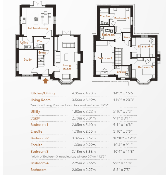 Floorplans For Andrews Lane, Goffs Oak, Hertfordshire