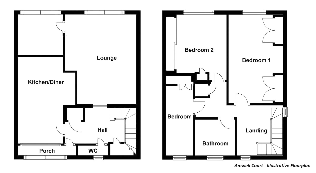 Floorplans For Amwell Court, Waltham Abbey, Essex