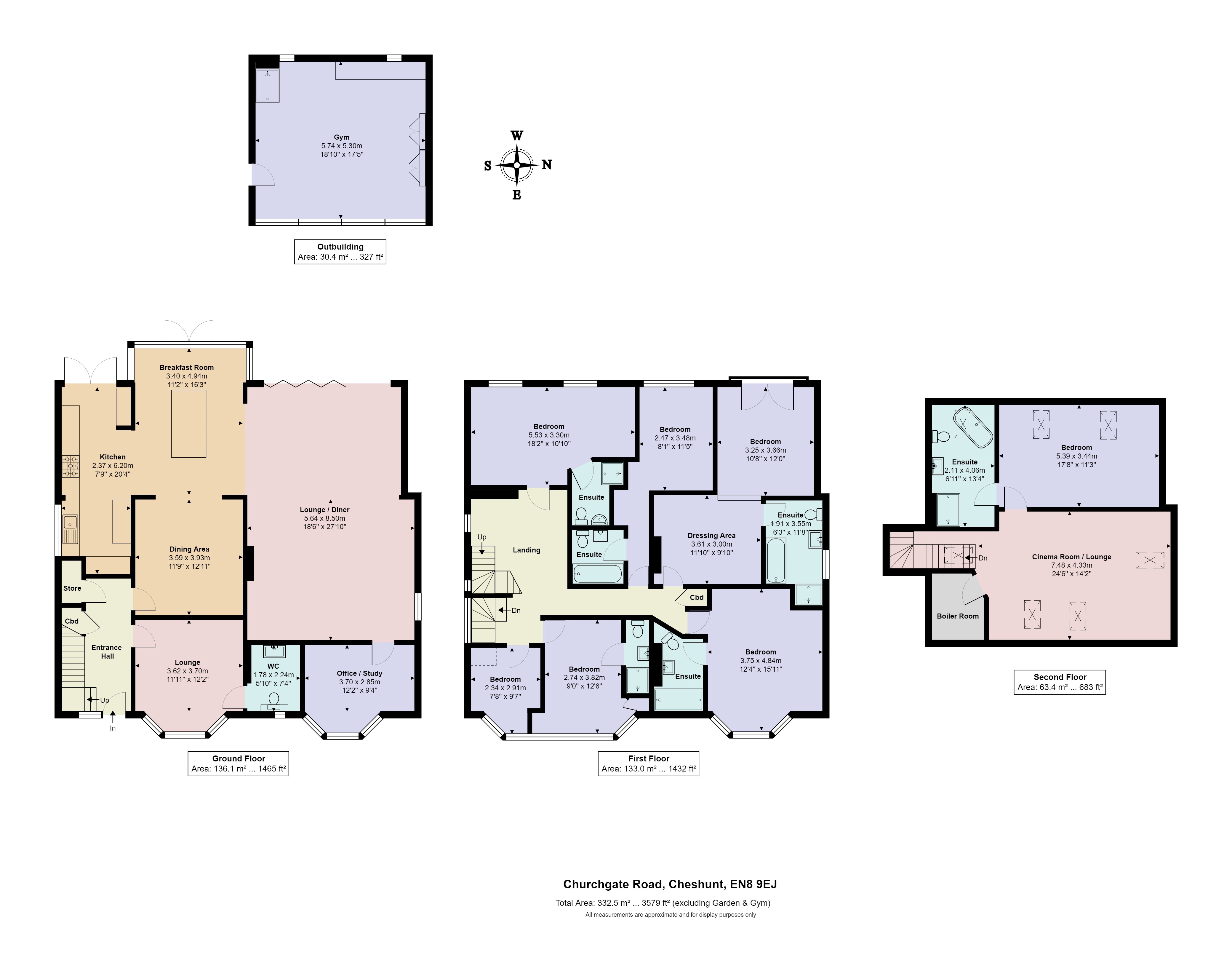 Floorplans For Cheshunt, Waltham Cross, Hertfordshire