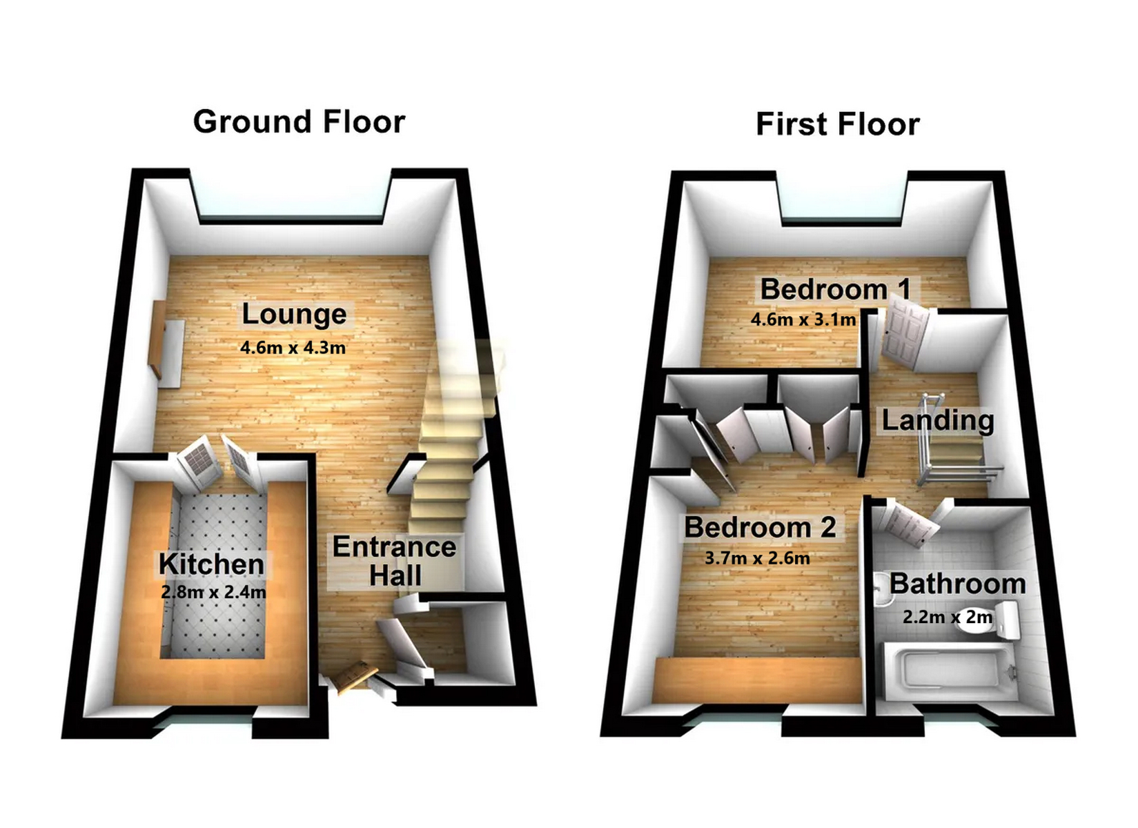 Floorplans For Russells Ride, Cheshunt, Hertfordshire